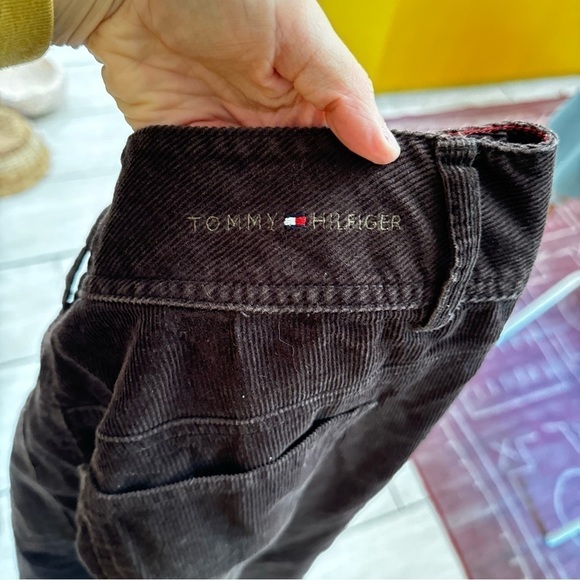 Vintage Tommy Hilfiger Chocolate Brown Double Button Closure Flare Bootcut Jean - Picture 9 of 16